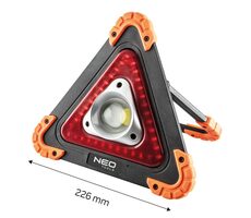 Neo Tools 99-076 / Przenośny trójkątny odbłyśnik LED wykonany z plastiku-nylonu / 10W / 4xAA / 3 tryby świecenia