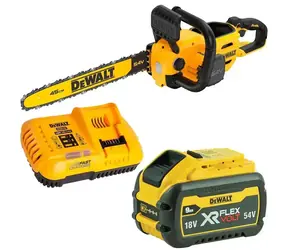 DeWalt DCMCS575X1 / Piła łańcuchowa akumulatorowa / 54V XR Flexvolt / Długość prowadnicy 50 cm / 1x 9,0 Ah