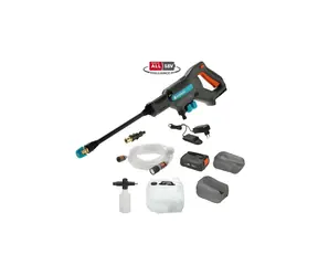 Gardena 14800-31 Bezprzewodowa myjka średniociśnieniowa AquaClean 24-18 V P4A Premium / wąż ssący 5 m / pojemnik 20 l
