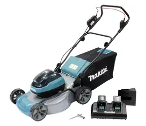 Makita DLM466PT2 / Kosiarka akumulatorowa / 2 x 18 V / szerokość koszenia 46 cm / kosz 60 l / 2 x 5,0 Ah