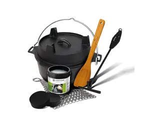 Garnek żeliwny Outdoorchef z akcesoriami, holenderski piekarnik nr 04/3,8 l