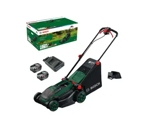 BOSCH Rotak 18V2-38 / Kosiarka akumulatorowa / 18 V / Szerokość koszenia 38 cm / Kosz na trawę 40 l / 2 x 4,0 Ah