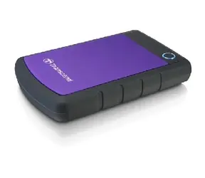Transcend StoreJet 25H3P 2 TB / 5400 obr./min / 2,5" / USB 3.0 / Odporny na wstrząsy / Fioletowy / Zewnętrzny
