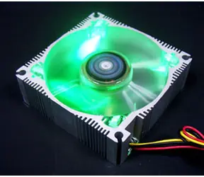 AeroCool Aerofan ALU-Quad Green / Aluminiowy wentylator świetlny / 80X80X25mm 