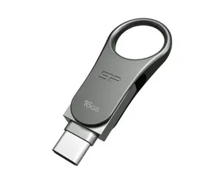 Podwójny pendrive Silicon Power Mobile C80 16GB / 16GB / USB-C / USB 3.0 / metal