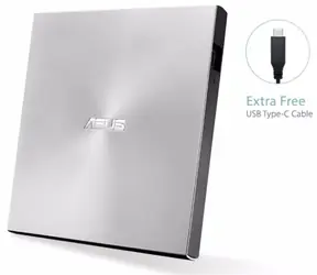 Asus SDRW-08U9M-U srebrny / slim / USB 2.0 / USB-C