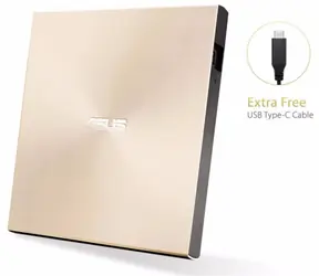 Asus SDRW-08U9M-U złoty / slim / USB 2.0 / USB-C