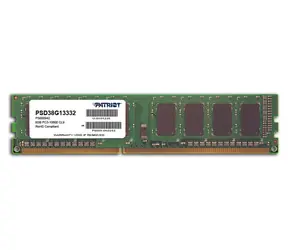 Patriot 8 GB (1x8 GB) 1333 MHz / DIMM / DDR3 / CL9 / Non-ECC / Niebuforowany / 1,5 V