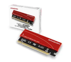 Axagon PCEM2-S, PCIe x16 - adapter gniazda M.2 NVMe M-key, chłodzenie pasywne