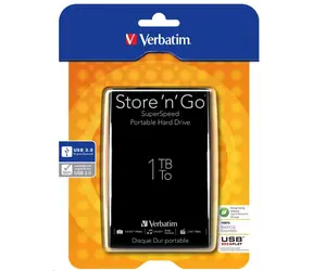 Verbatim Store'n'Go 1 TB / 5400 obr./min. / 2,5" / 8 MB pamięci podręcznej / USB 3.0 / czarny / zewnętrzny / po sprzedaży