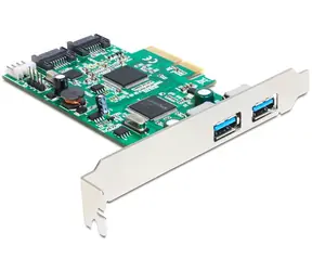 DeLock Karta PCI Express > 2 x zewnętrzne USB 3.0, 2 x wewnętrzne SATA 6 Gb/s