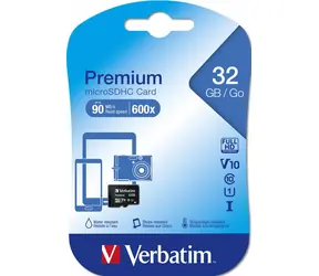 Karta pamięci Verbatim MicroSDHC 32 GB / Klasa 10 / UHS-I / R: 90 MBps / W: 10 MBps