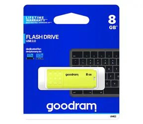 Goodram UME2 8GB żółty / Dysk Flash / USB 2.0 / odczyt: 20MBs / zapis: 5MB