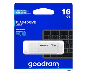 Goodram UME2 16GB biały / dysk Flash / USB 2.0 / odczyt: 20MB / zapis: 5MB