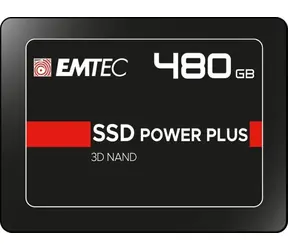 EMTEC Power PLUS X150 480 GB / 2,5" / SATA III / 3D TLC / R: 520 MB/s / W: 500 MB/s / IOPS: 70 tys. i 80 tys. / MTBF 2 mh / 3 lata
