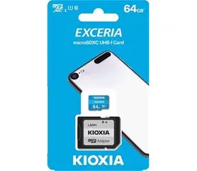 KIOXIA EXCERIA microSDXC 64GB + adapter / klasa 10 / UHS-I U1 / odczyt: 100MB