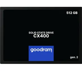 Goodram CX400 Gen.2 512GB / 2.5" / SATA III / 3D-NAND TLC / R: 550MBs / W: 500MBs / IOPS: 75K 76.8K / MTBF: 2mil
