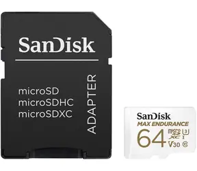 SanDisk Max Endurance microSDXC 64 GB + adapter / klasa 10 / UHS-I / U3 / V30 / odczyt: 100 MB / zapis: 40 MB