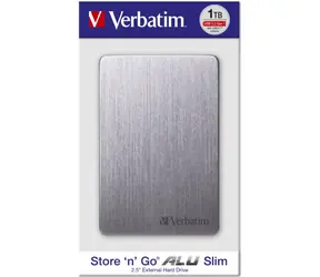 Verbatim Store 'n' Go ALU Slim 1TB szary / Dysk twardy zewnętrzny / 2,5" / USB 3.2 / aluminium