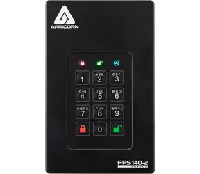 Apricorn Aegis Fortress L3 2 TB czarny / Zewnętrzny dysk twardy / 2,5" / 256-bitowe szyfrowanie AES / USB 3.0 / FIPS 140-2 poziom 3