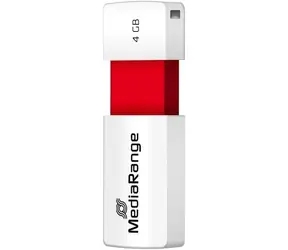 MediaRange MR970 4 GB czerwono-biały / Flash Disk / USB-A 2.0 / odczyt: 10 MB / zapis: 3 MB