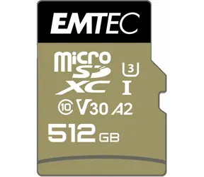 EMTEC SpeedIN Pro microSDXC 512GB + adapter / Klasa 10 / UHS-I / U3 / A2 / V30 / odczyt 95MBs / zapis 80MBs 