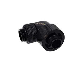 Złącze zaciskowe Alphacool Eiszapfen 16/10 mm obrotowe 90° G1/4, czarne