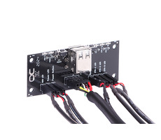 Przedni panel I/O Alphacool z USB 2.0 i zestawem kabli do szaf serwerowych w kolorze czarnym