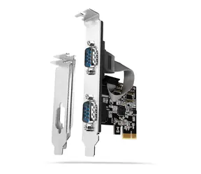 Axagon PCEA-S2N, kontroler PCIe - 2x Port szeregowy (RS232) 250 kbps, w komplecie. płyta długogrająca