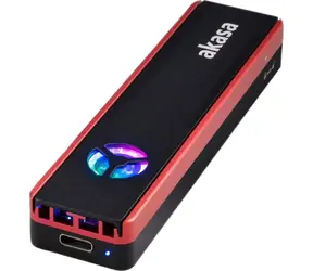 Akasa AK-ENU3M2-06 czarno-czerwona / ramka zewnętrzna dla M.2 SATA/NVMe SSD / USB-C 3.2