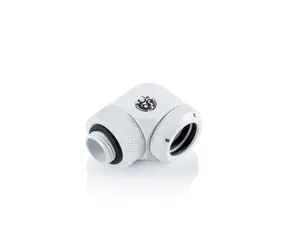 Adapter kątowy obrotowy BitsPower 90° G1/4 > 14mm rura twarda, biały