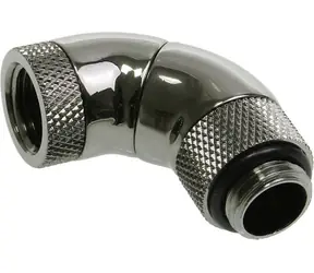 Adapter kątowy BitsPower 3x 90° G1/4" (M) > G1/4" (F) czarny błyszczący