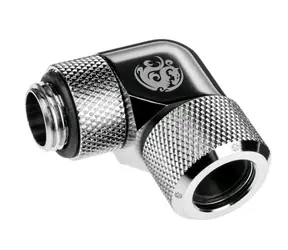 BitsPower Advanced adapter kątowy obrotowy 90° G1/4 > 12mm twarda rura, srebrny