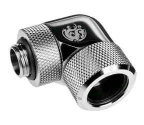 BitsPower Advanced adapter kątowy obrotowy 90° G1/4 > 16mm twarda rura, srebrny