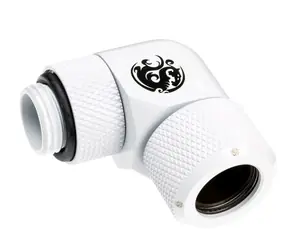 Adapter kątowy BitsPower Advanced Multi-Link 90° G1/4 > 12 mm, rura twarda, biała