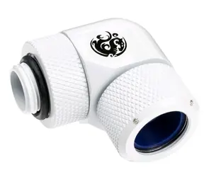 BitsPower Advanced Multi-Link obrotowy adapter kątowy 90° G1/4 > 14mm twarda rura, biały