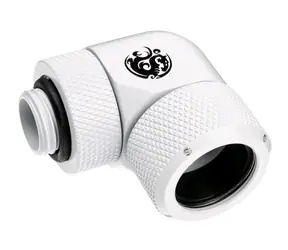Adapter kątowy BitsPower Advanced Multi-Link 90° G1/4 > 16 mm z twardą rurką, biały