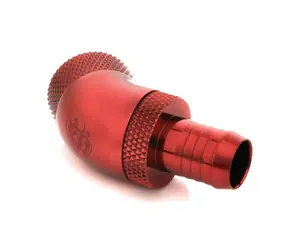 Złącze obrotowe BitsPower 45° G1/4" (M) > rurka 10 mm, czerwona