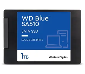 WD Blue SA510 1 TB / 2,5" SATA III / SATA 6 Gb/s / R: 560 MB/s / W: 520 MB/s / TLC / 5 lat