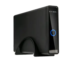 Icy Box IB-382H-C31 czarny / Zewnętrzne pudełko na 1x 2.5"/3.5" HDD/SSD z interfejsem USB-C i koncentratorem USB