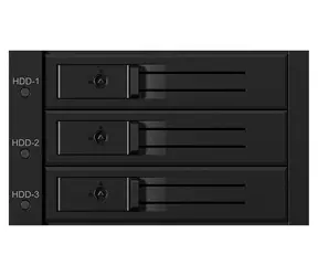 Icy Box IB-563SSK czarny / Płyta montażowa na 3x 3,5" HDD / SATA III / Hot-Swap