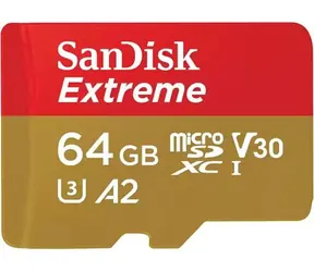 SanDisk Extreme microSDXC 64GB + adapter / Klasa 10 / odczyt: do 170MBs 