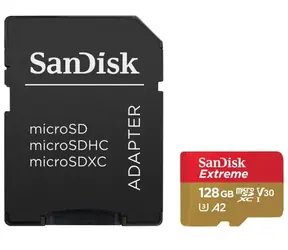 SanDisk Extreme microSDXC 128 GB + adapter / klasa 10 / UHS-I / odczyt: do 190 MB