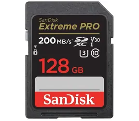 SanDisk Extreme PRO SDXC 128 GB / klasa 10 / prędkość transferu 200 MB/s / odpowiednia dla 4K