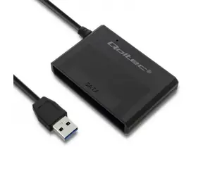 Qoltec 50644 Adapter HDD/SSD na USB 0,13m czarny / Adapter danych / SSD 2.5 SATA 3 / USB 3.0