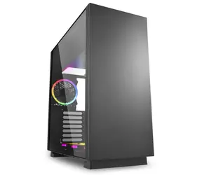 Sharkoon Pure Steel RGB czarny / E-ATX / 2x USB 3.0 / 2x 3,5 mm Jack / 4 x 120 mm (4xRGB)