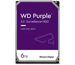 WD Purple 6 TB / HDD / 3,5" SATA III / 5400 obr./min / 256 MB pamięci podręcznej / 3 lata / dla centrów monitoringu