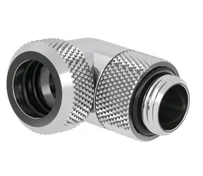 Złączka Barrow G1/4 (M) do sztywnej rurki 12 mm - kolano 90°, srebrna
