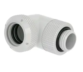 Mocowanie Barrow G1/4 (M) do sztywnej rury 14 mm - kolano 90°, białe