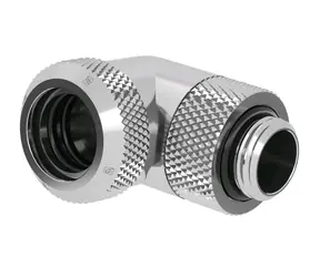 Złączka Barrow G1/4 (M) do sztywnej rury 14 mm - kolano 90°, srebrna